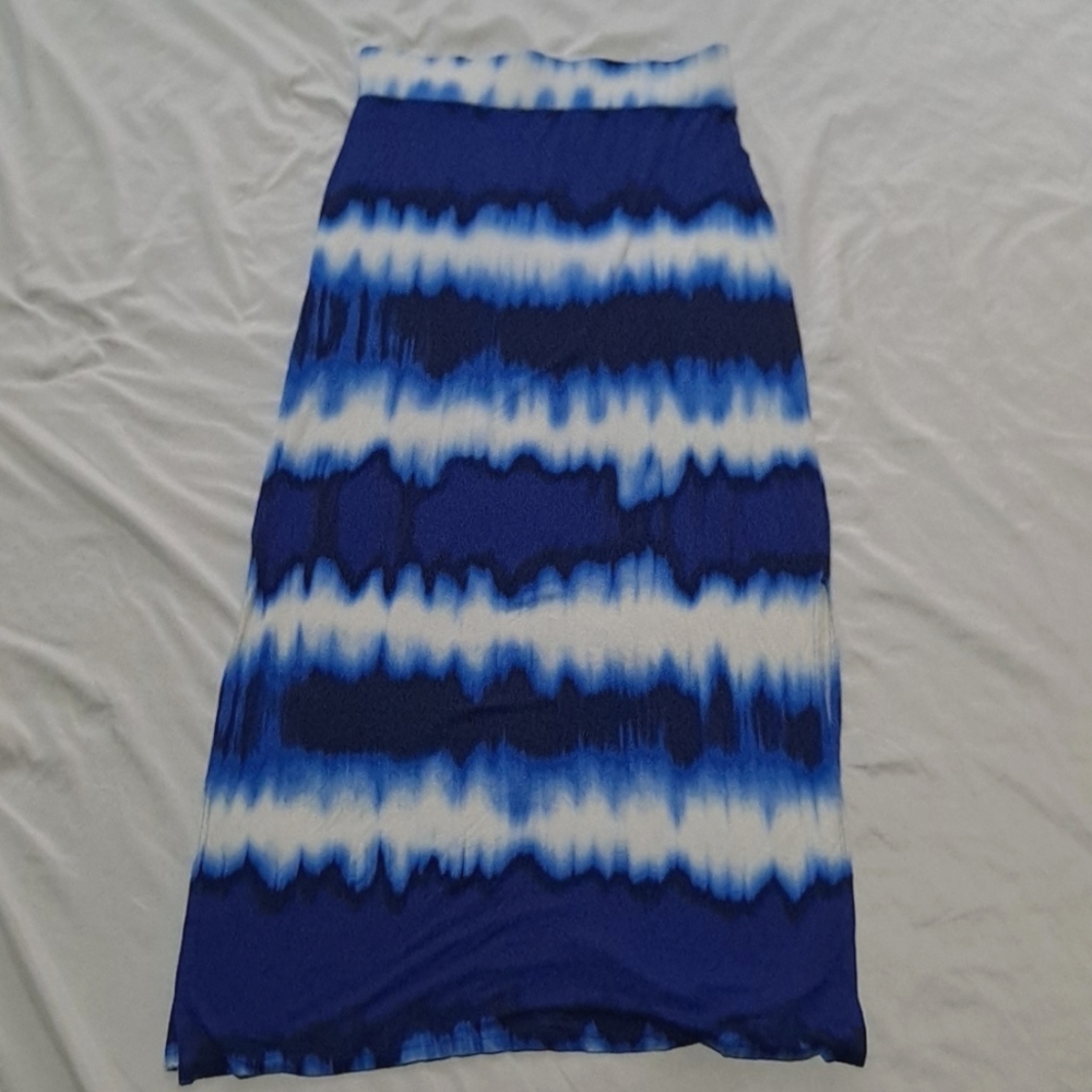 Tye-dye Bohemian Hippie Pull On High Rise Jersey Knit Maxi Skirt
